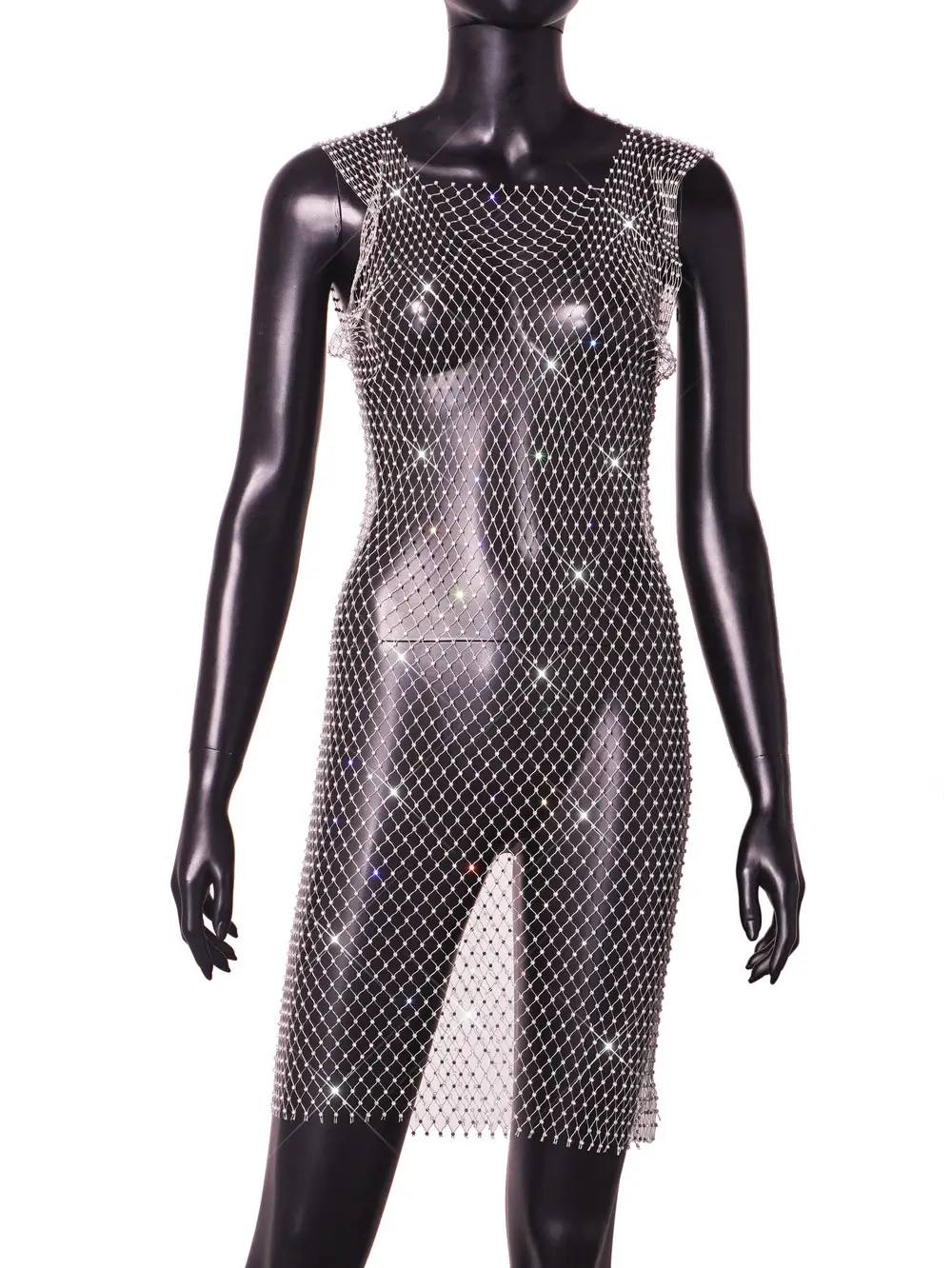 Women Rhinestone Fishnet Top Dress Hot Selling 2026 - Image 18