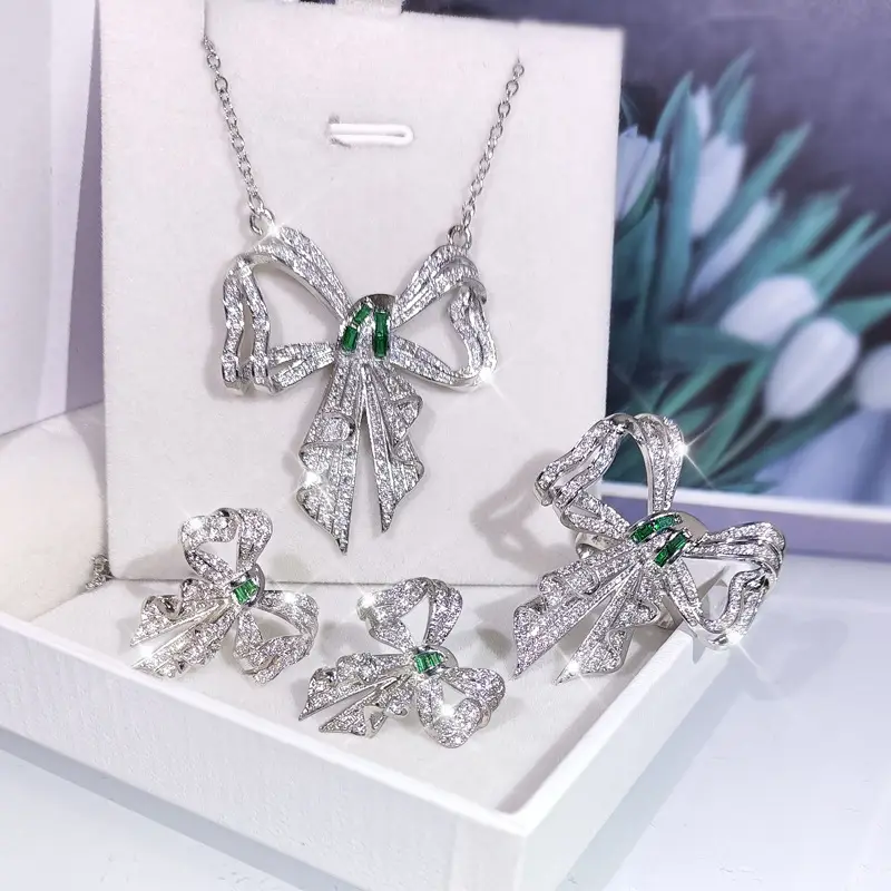 South Korea Butterfly Zircon Necklace Set