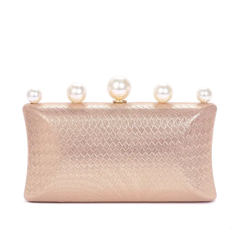 Retro Pearl Crossbody Evening Bag Women's Textured Chain - Image 2