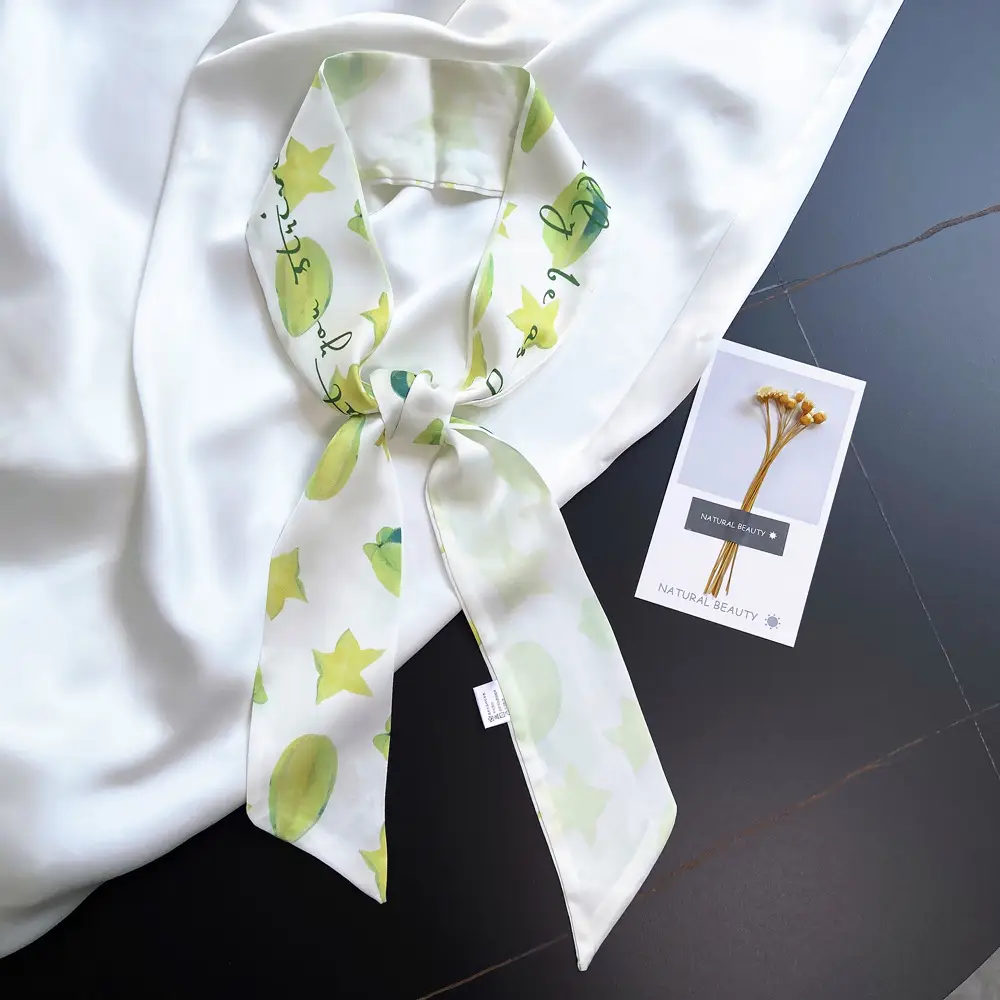 Korean Ins Star Scarf with Hair Band Green White