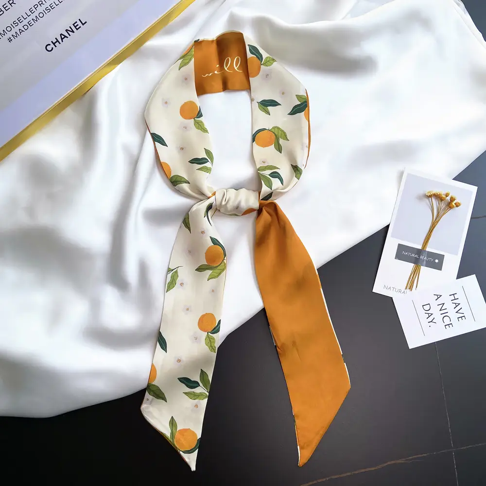 Korean Ins Star Scarf with Hair Band Green White