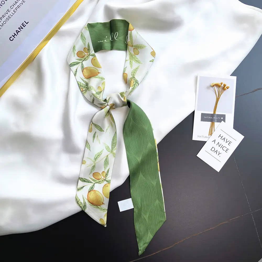 Korean Ins Star Scarf with Hair Band Green White