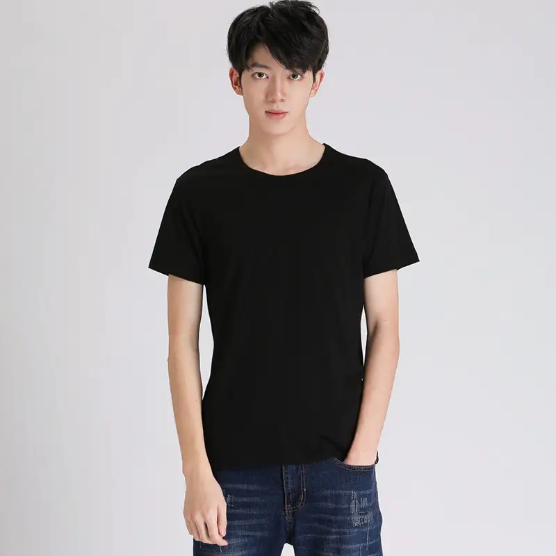 Men Navy T-Shirt Round Neck Loose Fit Plus Size