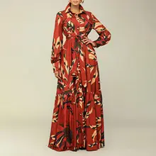 Red Button-Down Shirt Dress for Women 2021 New Tongle — feature 11