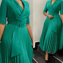 Red Button-Down Shirt Dress for Women 2021 New Tongle — feature 21