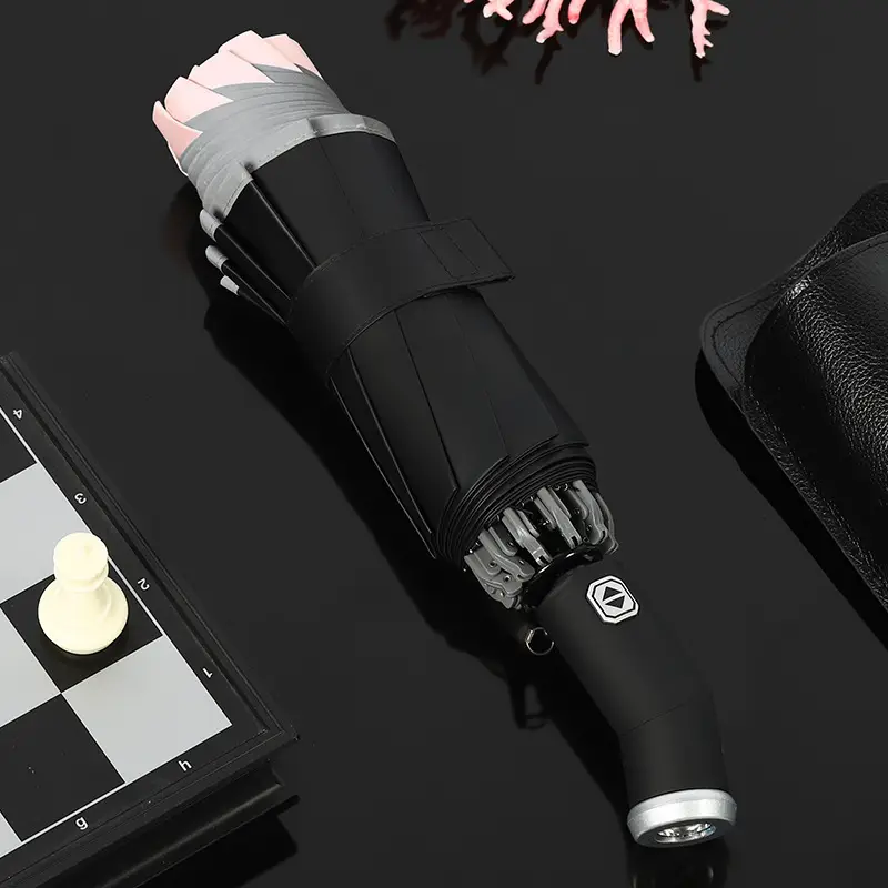 Foldable UV Protection Umbrella for Women Black - Image 4
