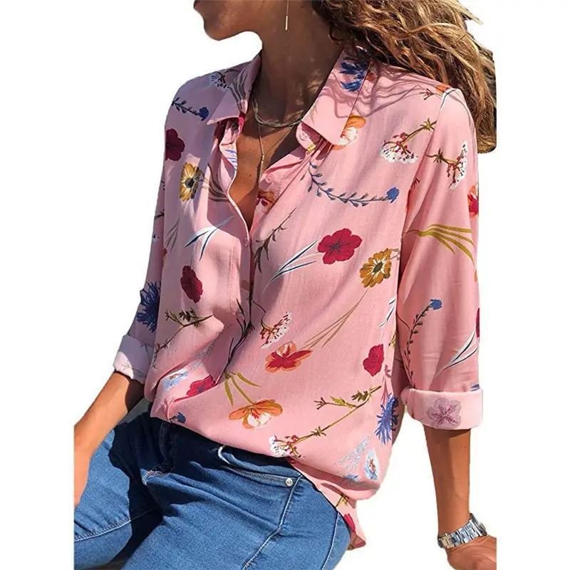Women Blue White Chiffon Long Sleeve Shirt with White Pants - Image 6