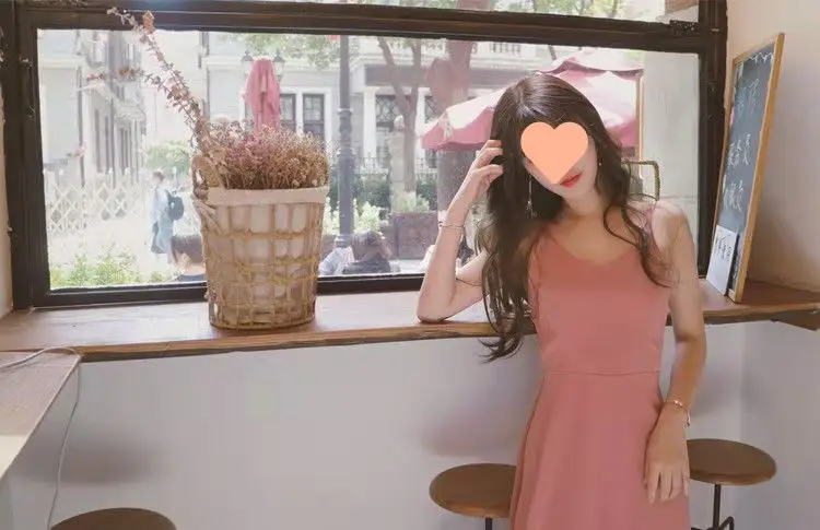 Pink Backless Slip Dress for Women Summer Wear — feature 4