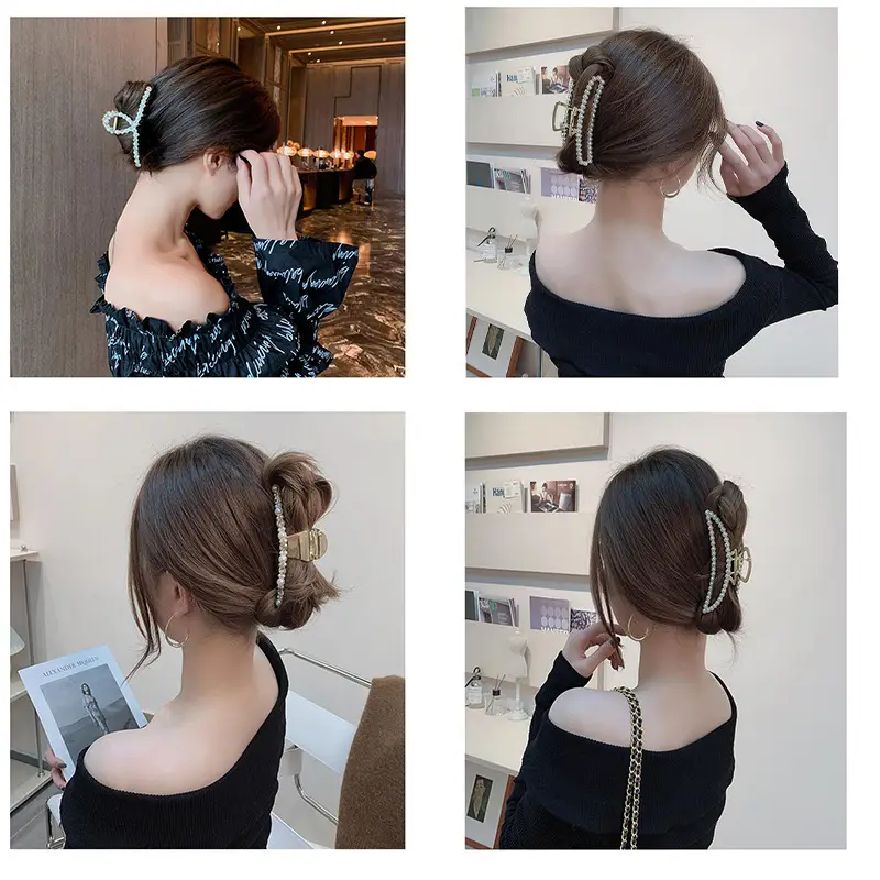 Large Pearl Hairpin Clip for Women