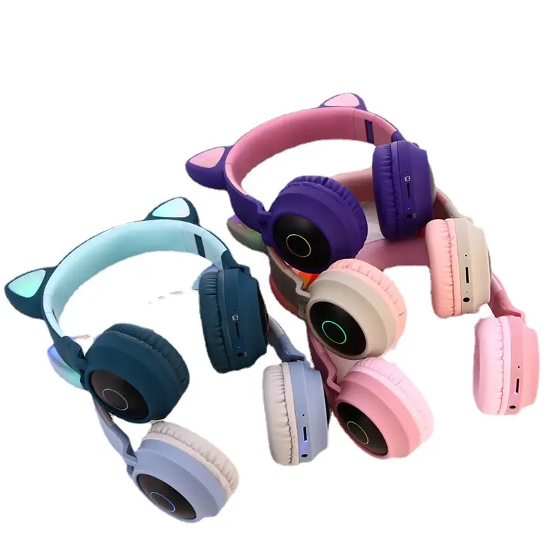 Cat Ears Bluetooth Headset Pink White Long Battery - Image 9