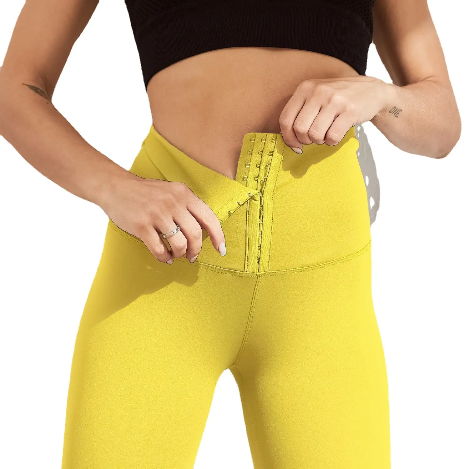 Women High Waist Elastic Sports Pants Maroon - Image 12
