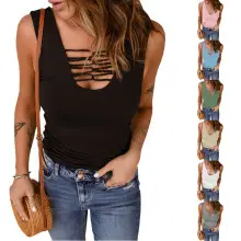 Women's White Button Strap Bralette Top — feature 15