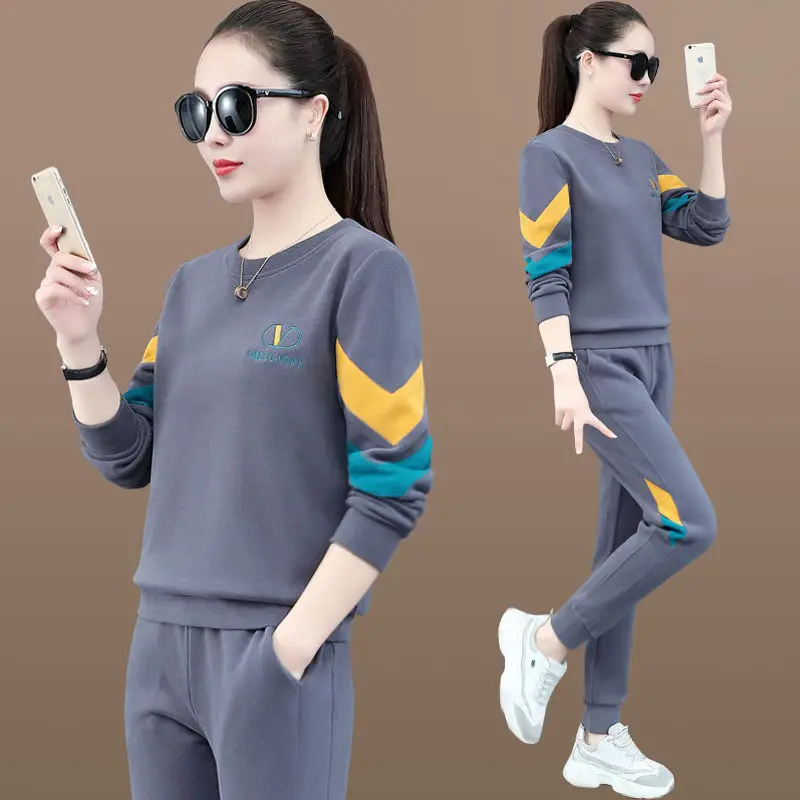 Women Sports Suit Red Black Sweatshirt Set Plus Size - Image 7