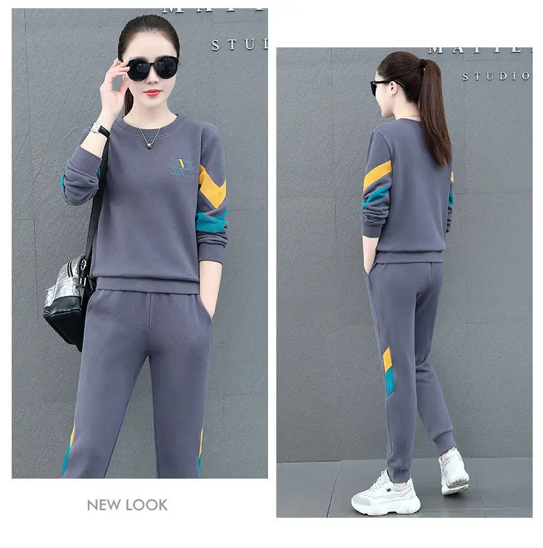 Women Sports Suit Red Black Sweatshirt Set Plus Size — feature 16