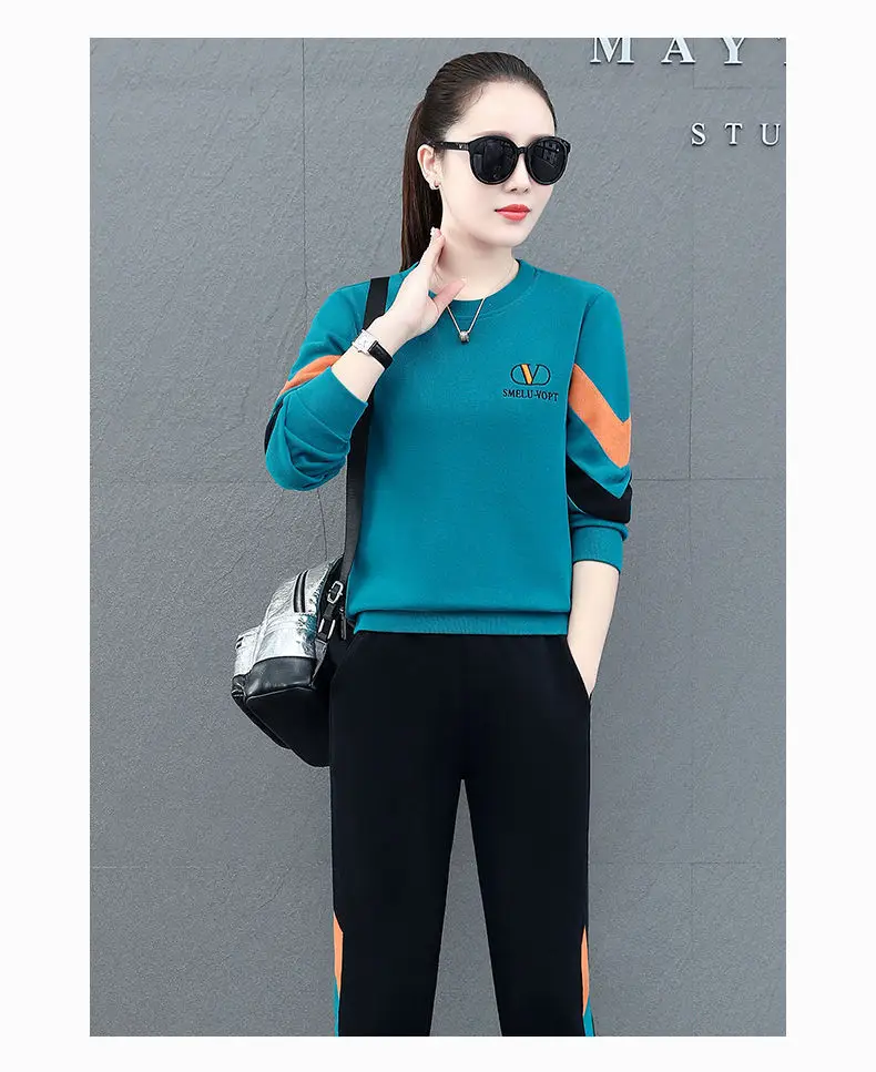 Women Sports Suit Red Black Sweatshirt Set Plus Size — feature 19