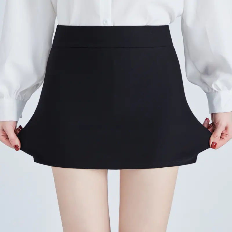 Black Stretch Hip Skirt High Waist Slim Fit Large - Image 8