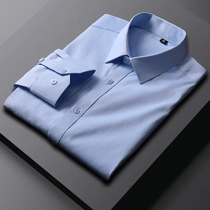 Spring New Breathable Formal Men's Shirts Embroidered Logo Wholesale - Image 7