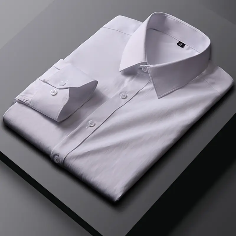 Spring New Breathable Formal Men's Shirts Embroidered Logo Wholesale - Image 9