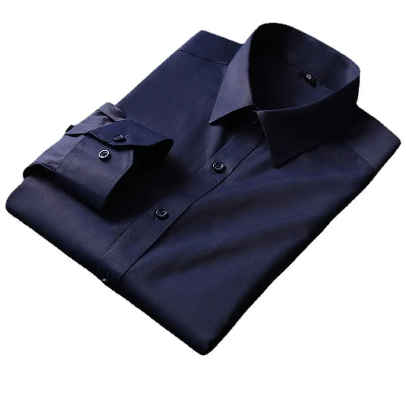 Spring New Breathable Formal Men's Shirts Embroidered Logo Wholesale - Image 10