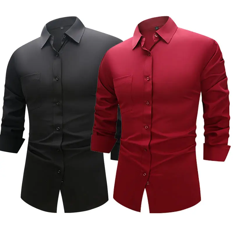 Spring New Breathable Formal Men's Shirts Embroidered Logo Wholesale — feature 3