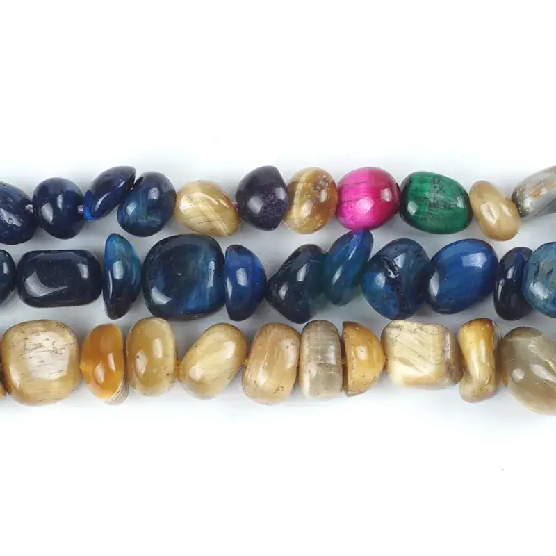 Natural Colored Tiger Amorphous Loose Beads - Image 4