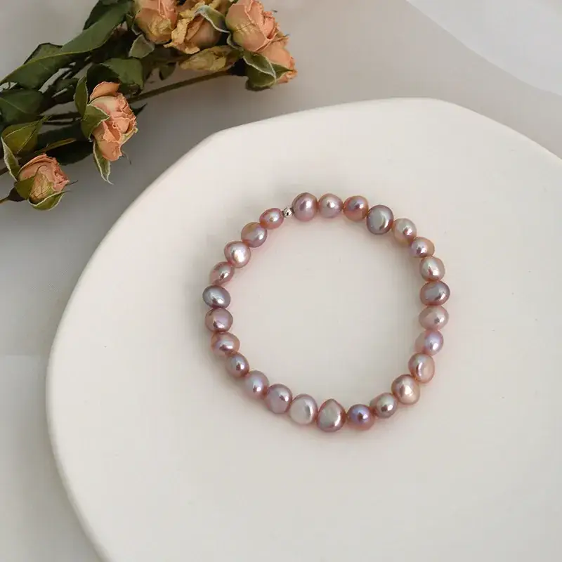 925 Silver Pearl Alien Baroque Bracelet