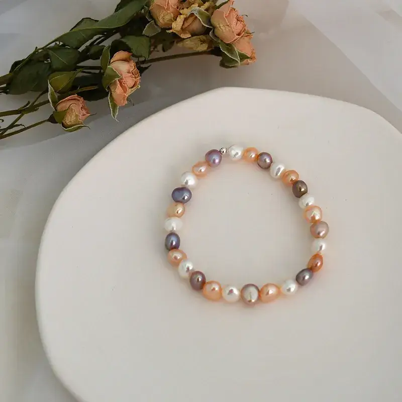 925 Silver Pearl Alien Baroque Bracelet