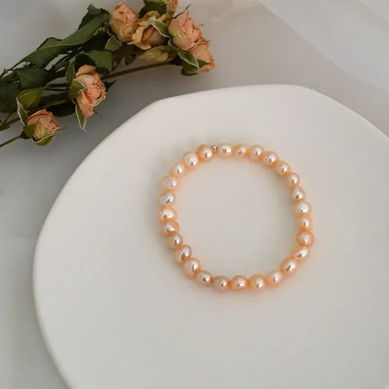 925 Silver Pearl Alien Baroque Bracelet