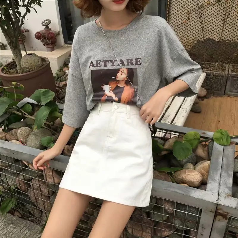 Black Denim High Waist Skirt for Women - Image 5