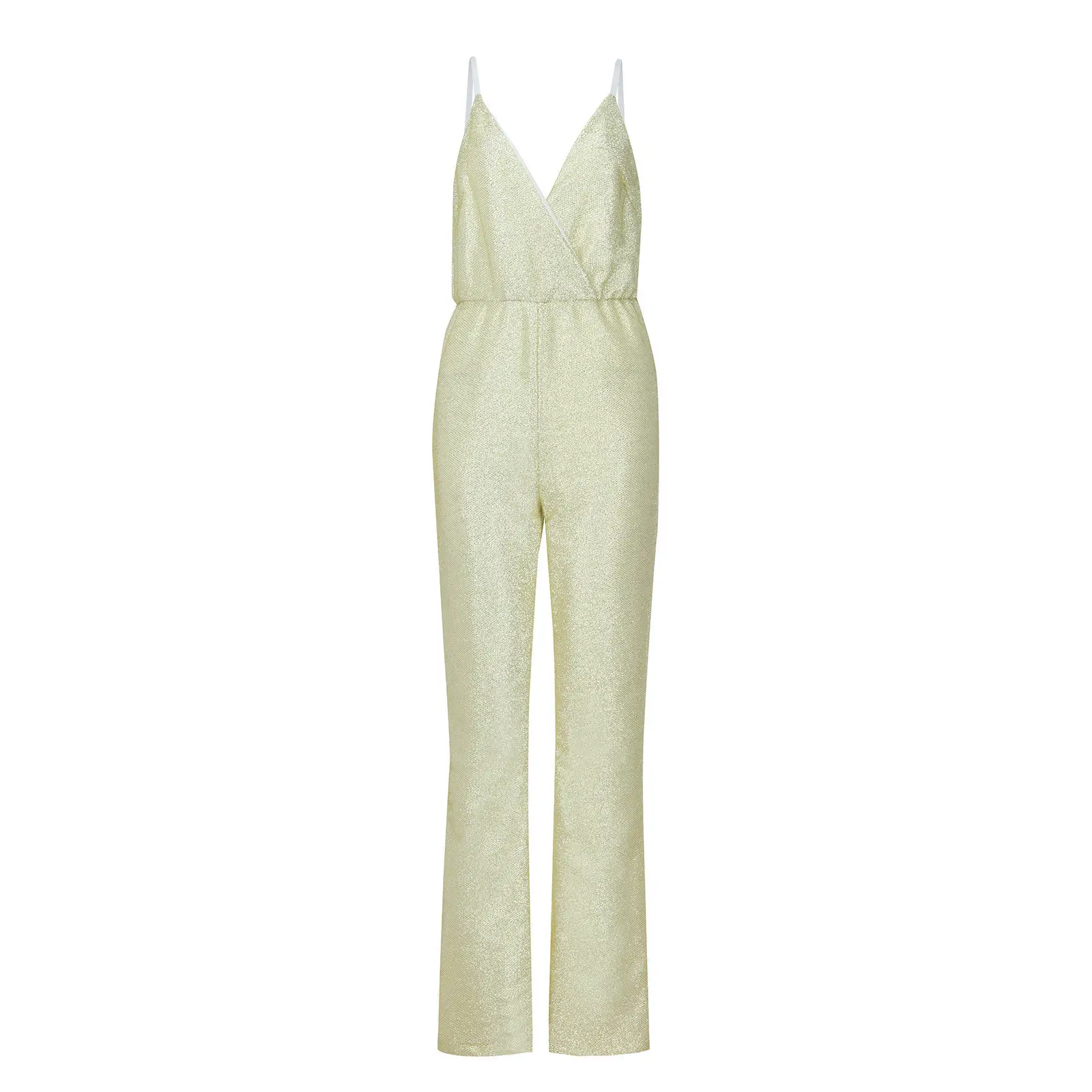 Black Skinny Slim Fit Sequin V-Neck Jumpsuit for Women — feature 6