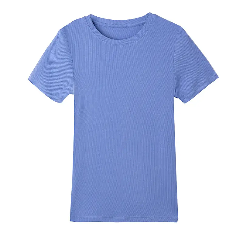 Women's New Round Neck Slim Fit T-Shirt Brown