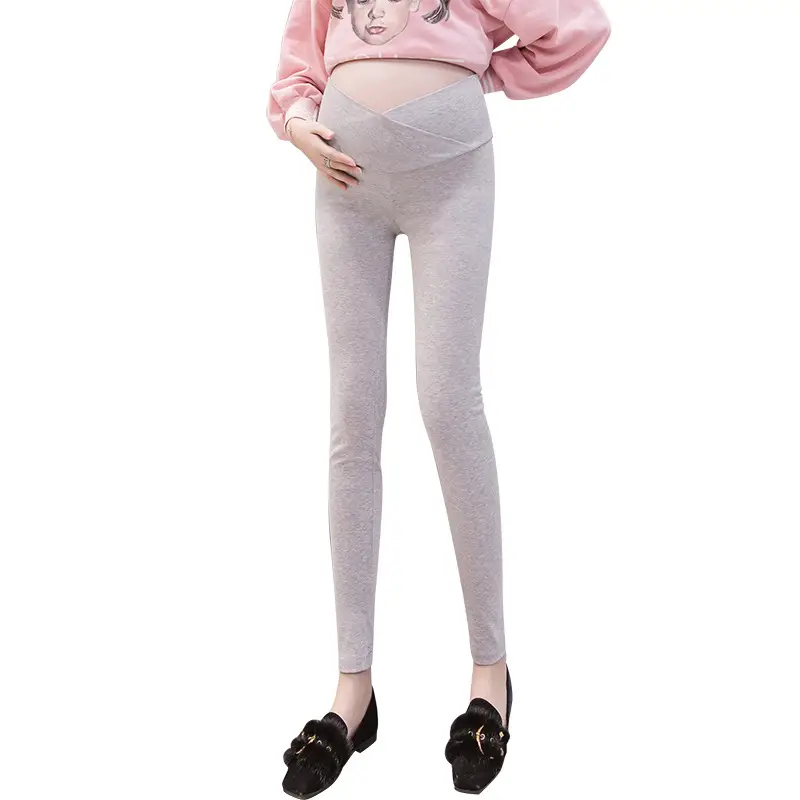 Pregnant Women's Grey Cross Modal Leggings Low Waist - Image 18