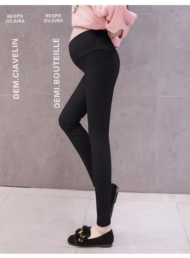 Pregnant Women's Grey Cross Modal Leggings Low Waist — feature 17