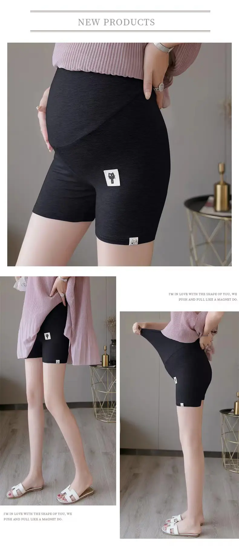Pregnant Women's Grey Cross Modal Leggings Low Waist - Image 4