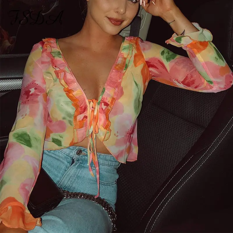 2024 Summer Printed Long Sleeve T-Shirt with Strap - Image 5