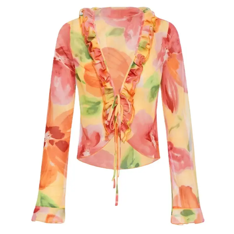 2024 Summer Printed Long Sleeve T-Shirt with Strap - Image 6