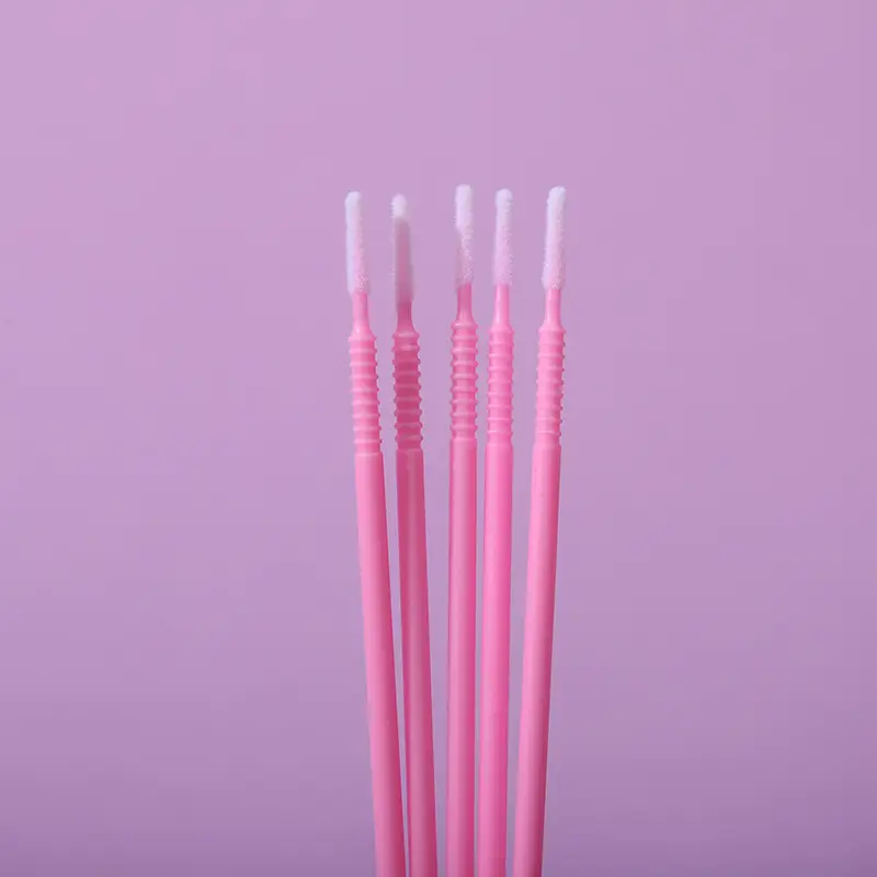 Pink Cotton Eyelash Swab Long Head Multifunctional Cleaning Stick