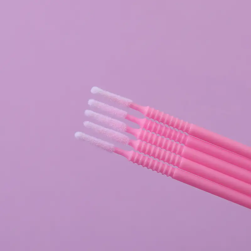Pink Cotton Eyelash Swab Long Head Multifunctional Cleaning Stick
