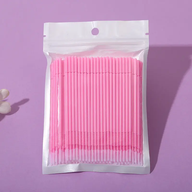 Pink Cotton Eyelash Swab Long Head Multifunctional Cleaning Stick — feature 5