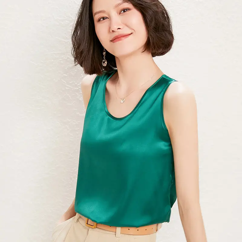 Women's New Silk Camisole Vest Light Grey Spring Summer - Image 10