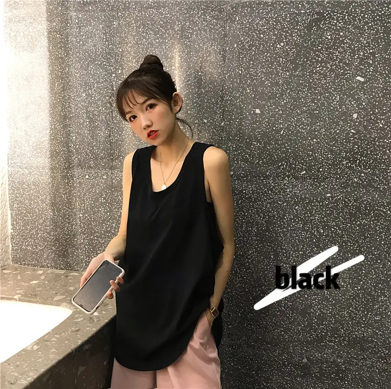 Women's Black Sleeveless Camisole Summer Top - Image 3