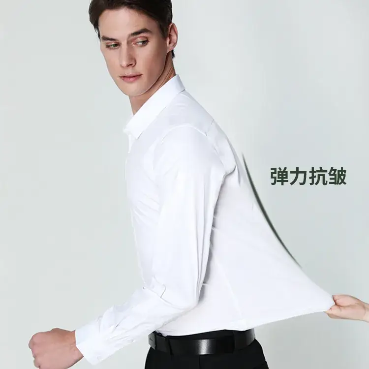 Men's Lavender Bamboo Fiber Long Sleeve Shirt A350-2 - Image 26