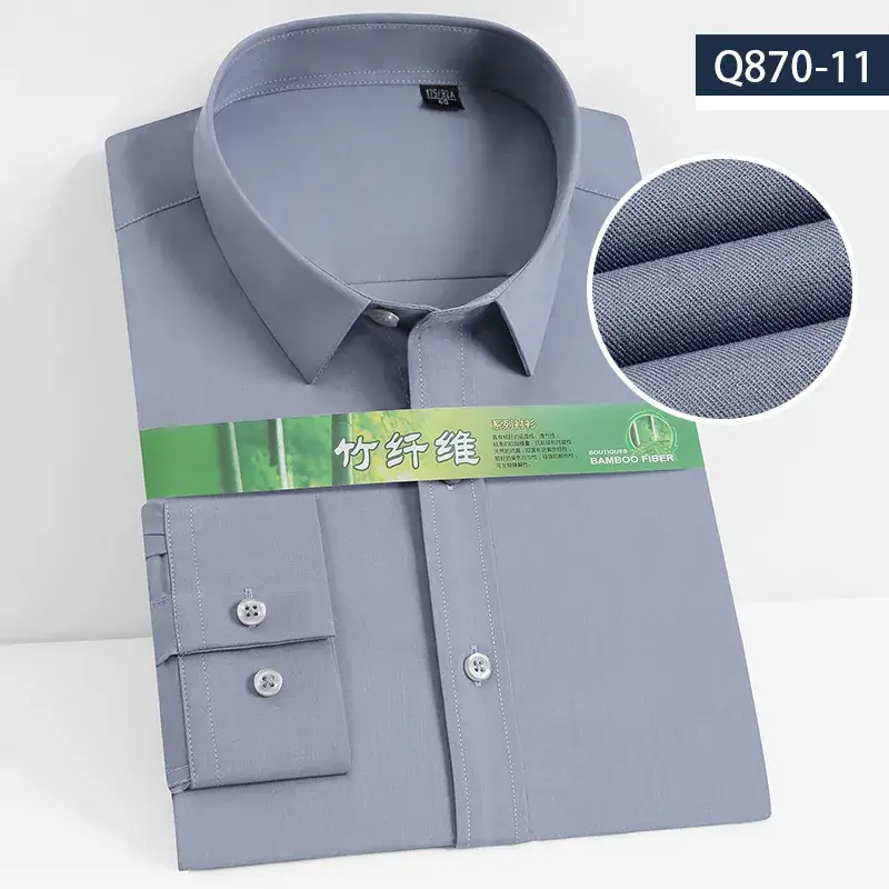 Men's Lavender Bamboo Fiber Long Sleeve Shirt A350-2 - Image 10
