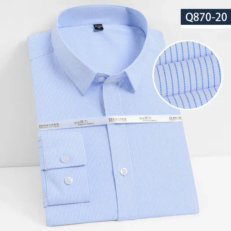 Men's Lavender Bamboo Fiber Long Sleeve Shirt A350-2 - Image 11