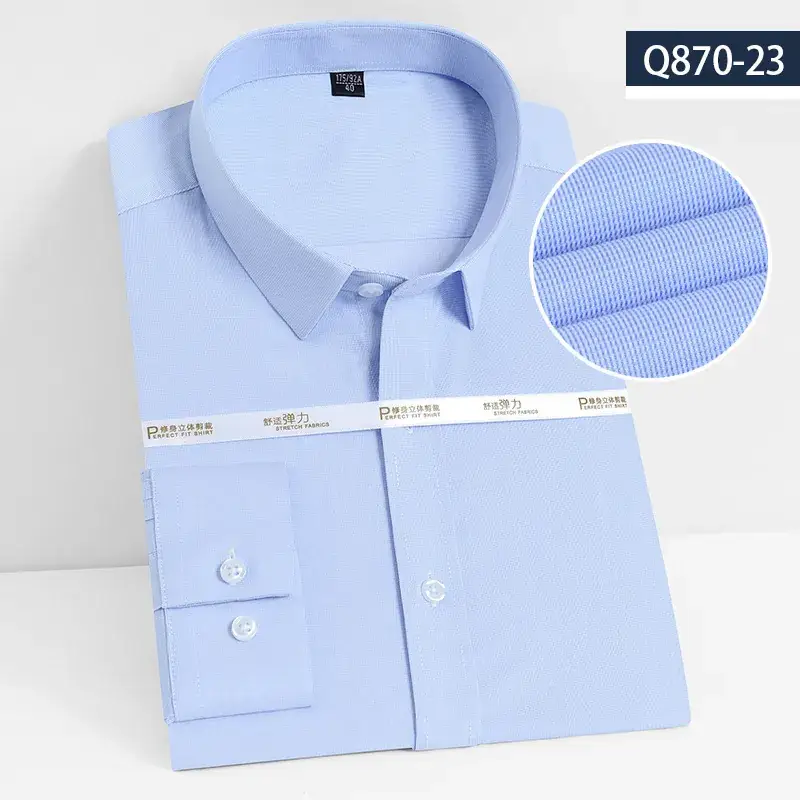Men's Lavender Bamboo Fiber Long Sleeve Shirt A350-2 - Image 13