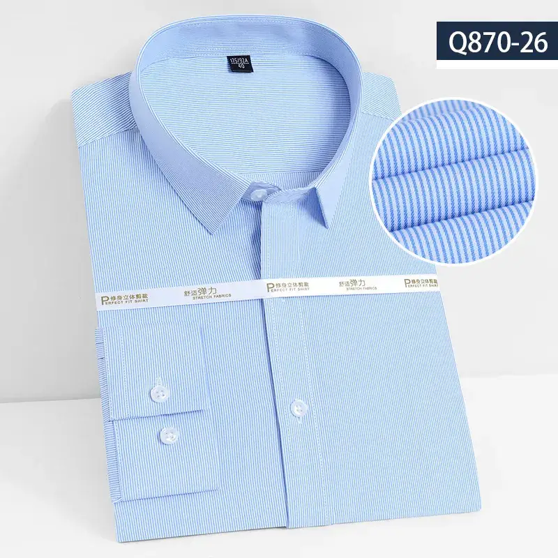 Men's Lavender Bamboo Fiber Long Sleeve Shirt A350-2 - Image 15
