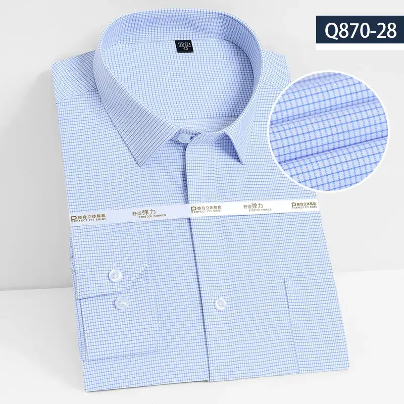 Men's Lavender Bamboo Fiber Long Sleeve Shirt A350-2 - Image 17
