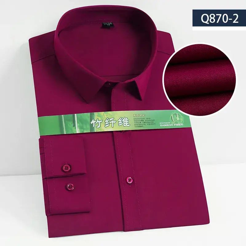 Men's Lavender Bamboo Fiber Long Sleeve Shirt A350-2 - Image 2