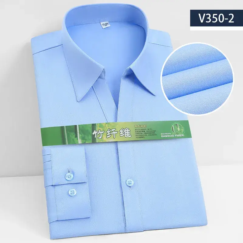 Men's Lavender Bamboo Fiber Long Sleeve Shirt A350-2 - Image 23