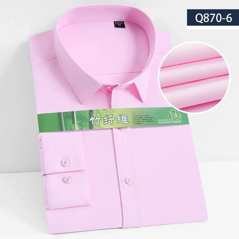 Men's Lavender Bamboo Fiber Long Sleeve Shirt A350-2 - Image 5
